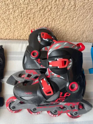 Patines Oxelo T.32-34 + Protecciones + Bolsa