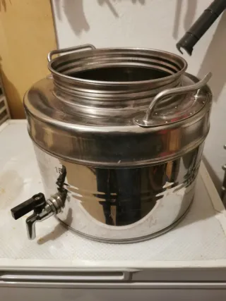 Latta acciaio inox 15L per olio con rubinetto