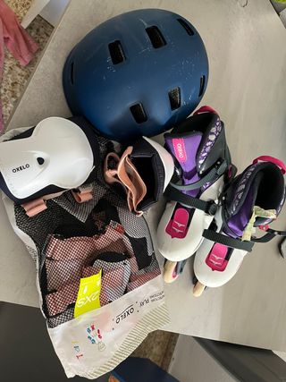 Patines Oxelo con protecciones y casco