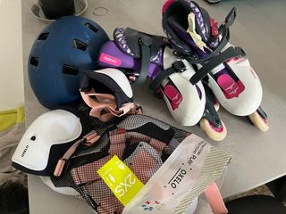 Patines Oxelo con protecciones y casco