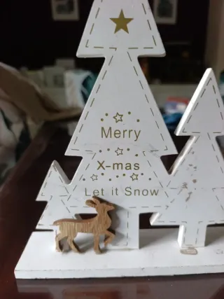 Adorno árbol Navidad madera ciervo