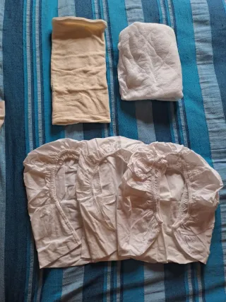 Lote funda colchón y sábanas capazo bebé