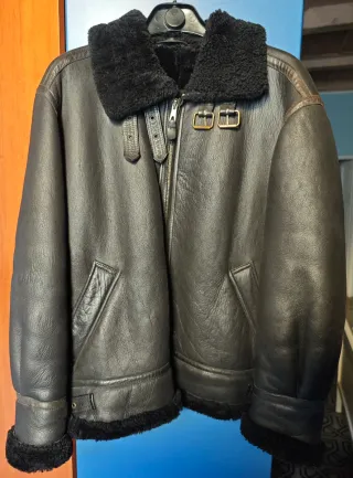 Giacca Bomber Pelle Uomo Nera