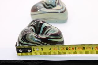 Coppia Porta Candela Vetro Murano Anni '80