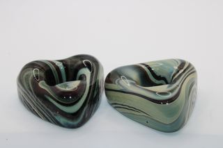 Coppia Porta Candela Vetro Murano Anni '80