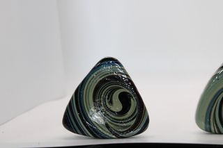 Coppia Porta Candela Vetro Murano Anni '80