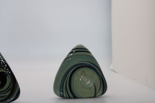 Coppia Porta Candela Vetro Murano Anni '80