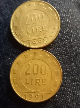 200 Lire Italia 1991 e 1998