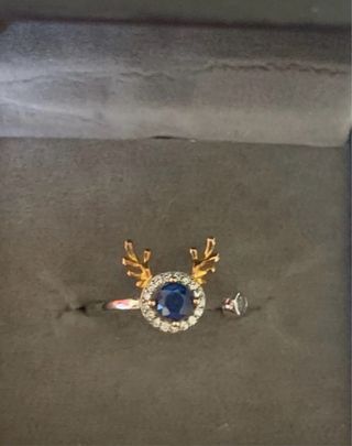 Anillo Plata Zafiro Natural Ajustable