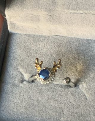 Anillo Plata Zafiro Natural Ajustable