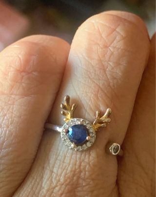 Anillo Plata Zafiro Natural Ajustable