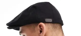 Gorra plana Barbour negra