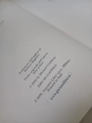 Romanzo Michael Crichton Prima Edizione 2005