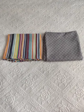 Pack 2 manteles algodón mesa cuadrada o redonda