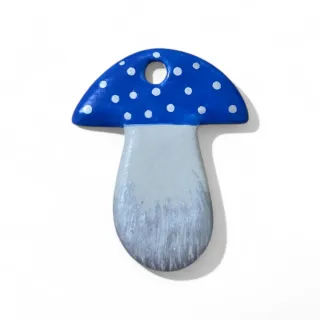 4 Funghi da Appendere con Pallini Argento.