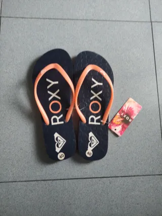 Chanclas Roxy Azul y Rosa Talla 40