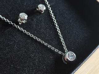 Conjunto Plata Ley Collar y Pendientes