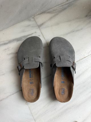 Zuecos Birkenstock Gris/Marrón