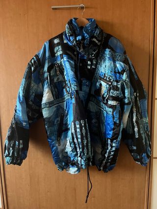 Abrigo Vintage Azul y Negro