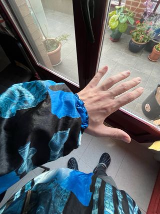 Abrigo Vintage Azul y Negro