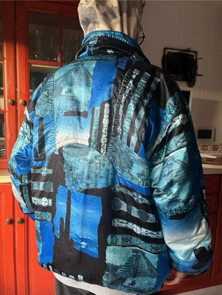 Abrigo Vintage Azul y Negro