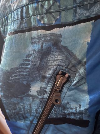 Abrigo Vintage Azul y Negro