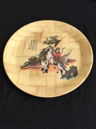 Plato decorativo chino artesanal grande