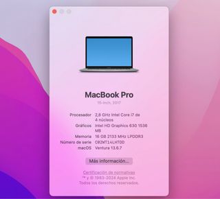 MacBook Pro 15” (2017) – i7 2.8GHz – 16GB – 512GB