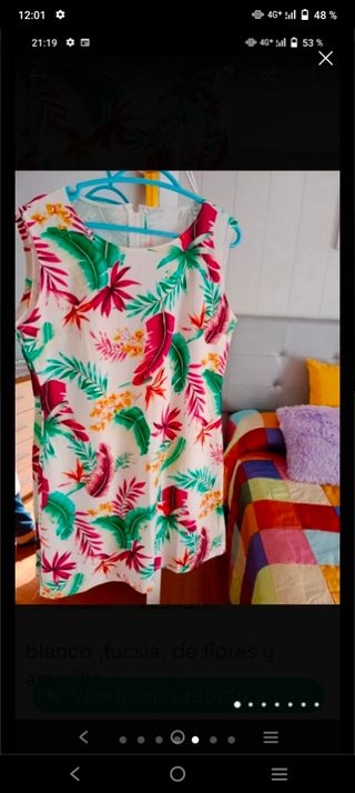 Lote 5 Vestidos Estampado Tropical