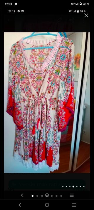 Lote 5 Vestidos Estampado Tropical