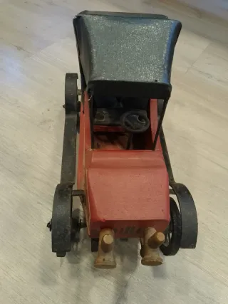 Cochecito Madera y Cuero Vintage