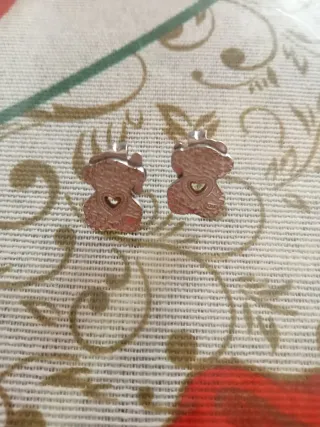 Pendientes Tous Oso Corazón Oro Rosa