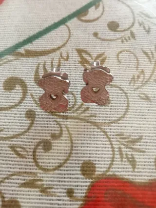 Pendientes Tous Oso Corazón Oro Rosa