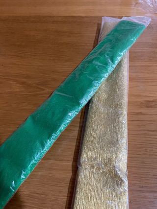 Carta crespa verde e oro