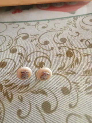 Pendientes Tous Beige y Plateados