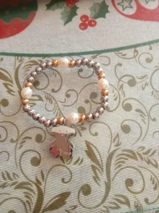Pulsera Tous Oso Perlas y Bolas Doradas/Plateadas