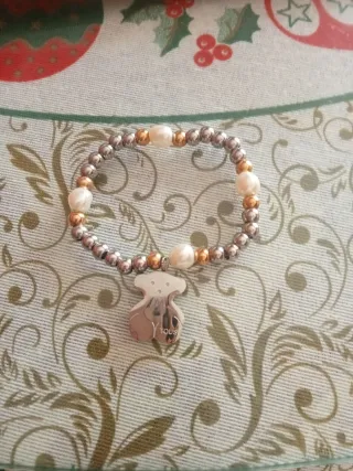 Pulsera Tous Oso Perlas y Bolas Doradas/Plateadas
