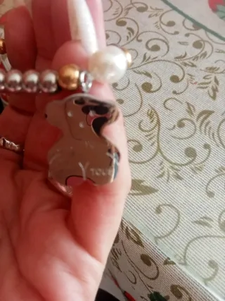 Pulsera Tous Oso Perlas y Bolas Doradas/Plateadas