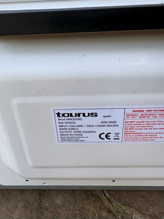 Microondas Taurus Blanco