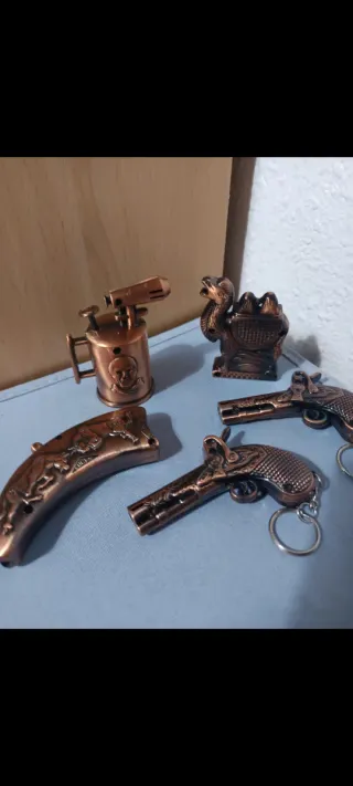Lote Encendedores Vintage Pistola y Antorcha