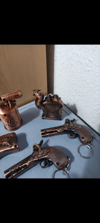 Lote Encendedores Vintage Pistola y Antorcha