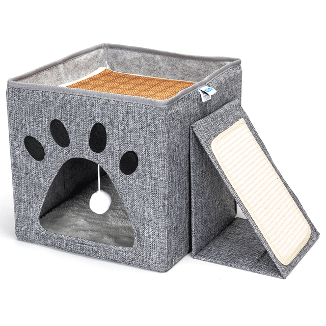 Casa Plegable Gatos Nobleza con Rascador