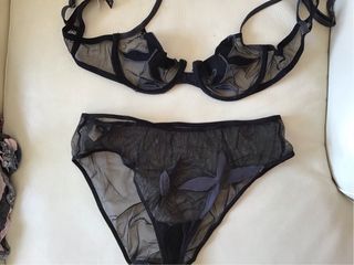 Completo lingerie La Perla nero e slip