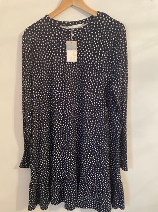 Vestido estampado manga larga talla L (nuevo )