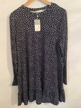 Vestido estampado manga larga talla L (nuevo )