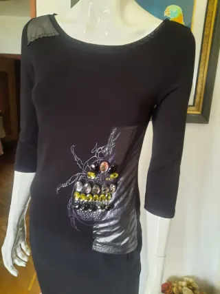 Top fiesta pedrería negro