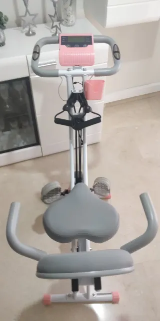 Bicicleta Estática Rosa y Gris