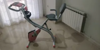 Bicicleta Estática Rosa y Gris