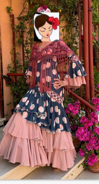 Traje de flamenca original lunares