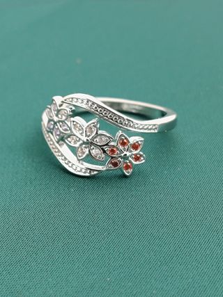 Anillo Plata 925 Flores, nuevo. Talla española 14.